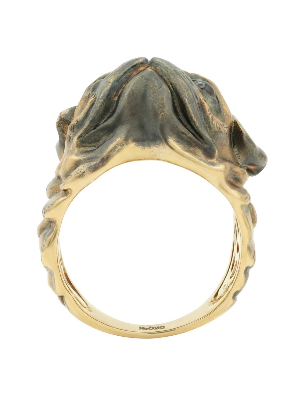 Кольцо из лимонного золота c эмалью