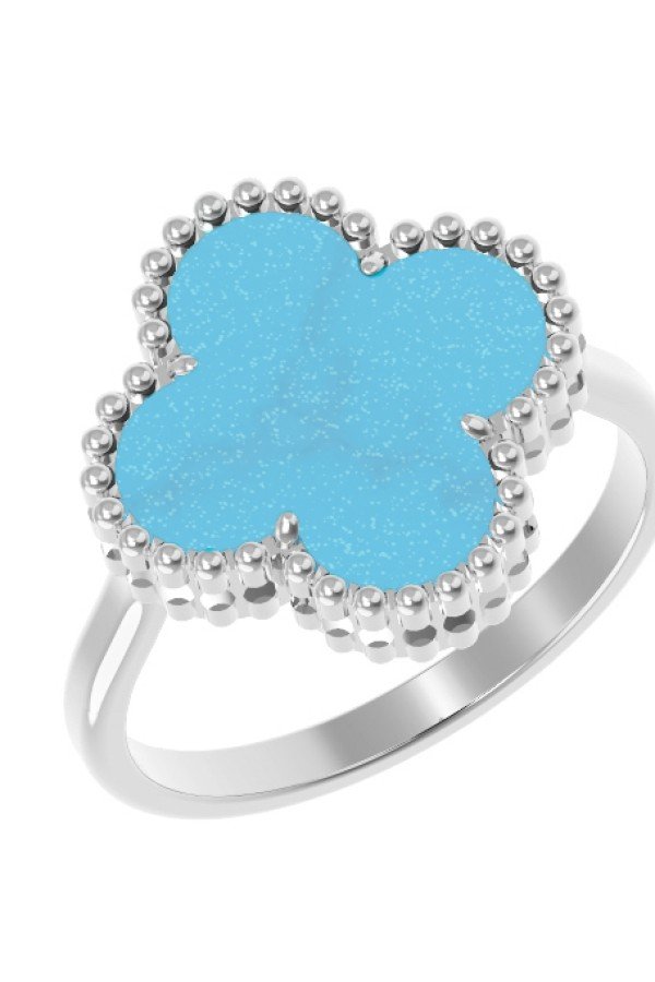 Кольцо из белого золота c бирюзой