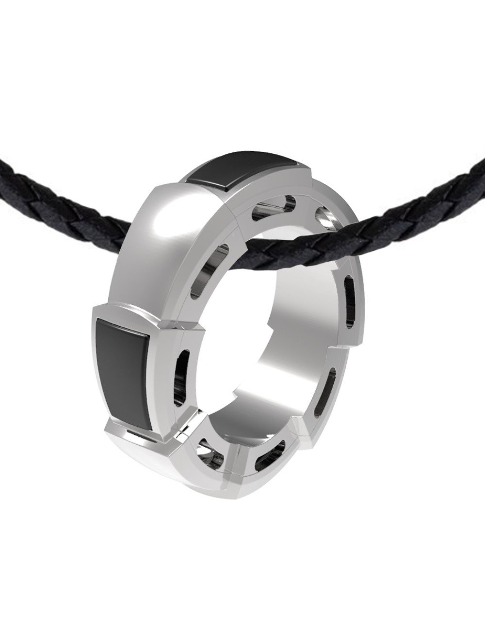 Подвеска из белого золота c ониксом