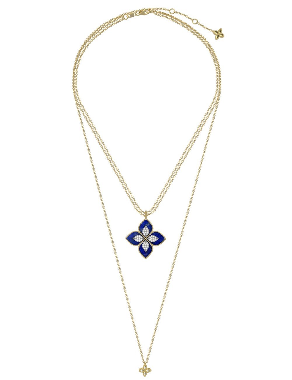 Колье из лимонного золота c бриллиантами и лазуритом