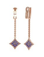 Серьги из золота c бриллиантами и лазуритом