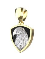 Подвеска из лимонного золота c бриллиантами и ониксом