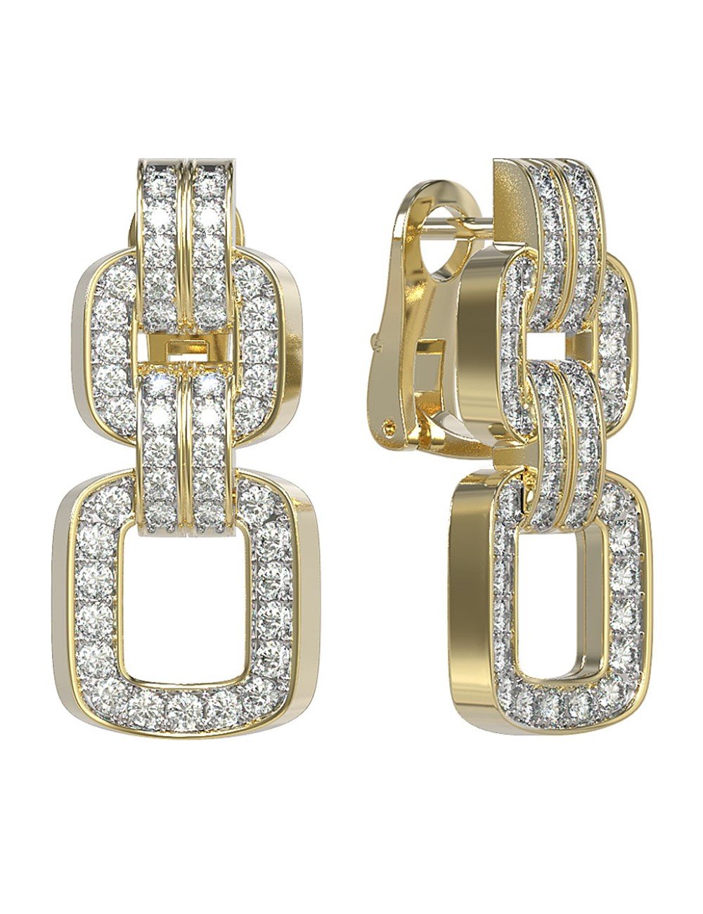 Серьги из лимонного золота c бриллиантами