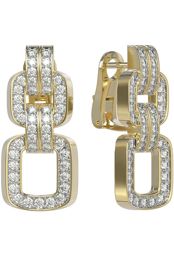 Серьги из лимонного золота c бриллиантами