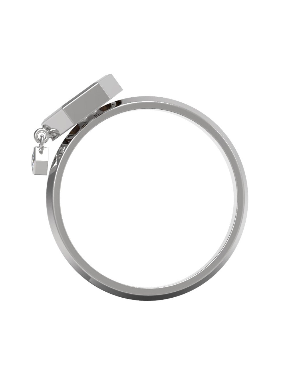 Кольцо из белого золота c бриллиантами и перламутром