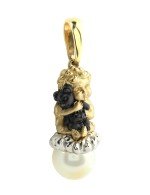 Подвеска из лимонного золота c жемчугом