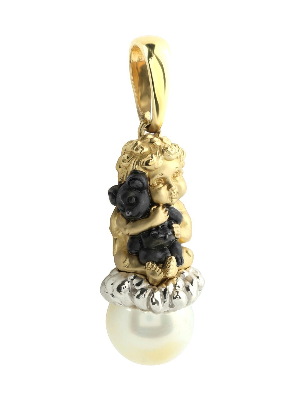 Подвеска из лимонного золота c жемчугом