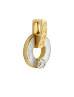Подвеска из лимонного золота c бриллиантами и перламутром