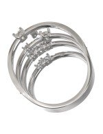 Кольцо из белого золота c бриллиантами и сапфиром