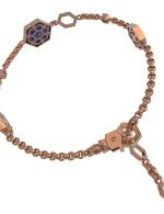 Браслет из золота c бриллиантами, лазуритом и перламутром