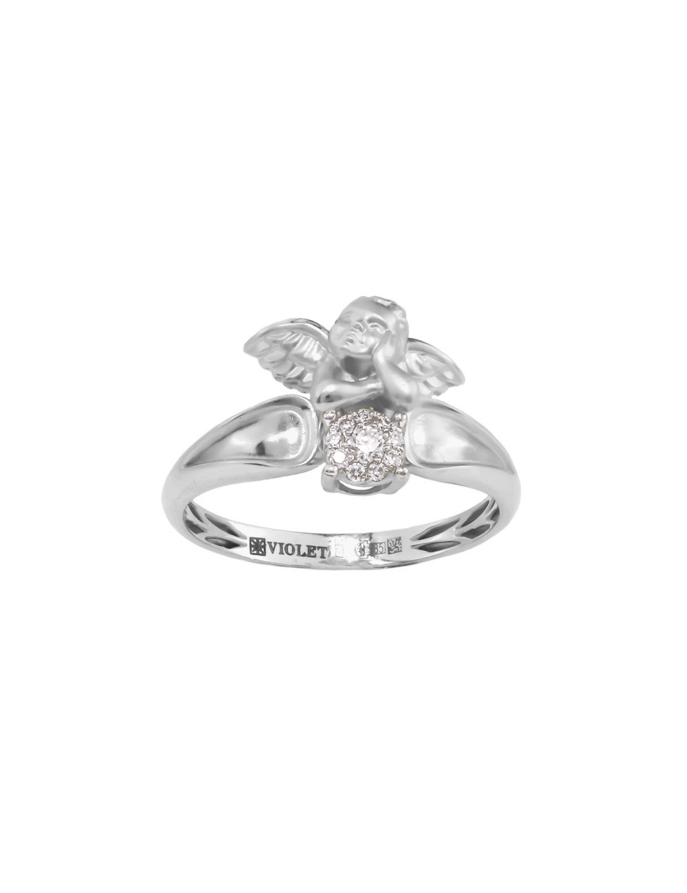 Кольцо из белого золота c бриллиантами