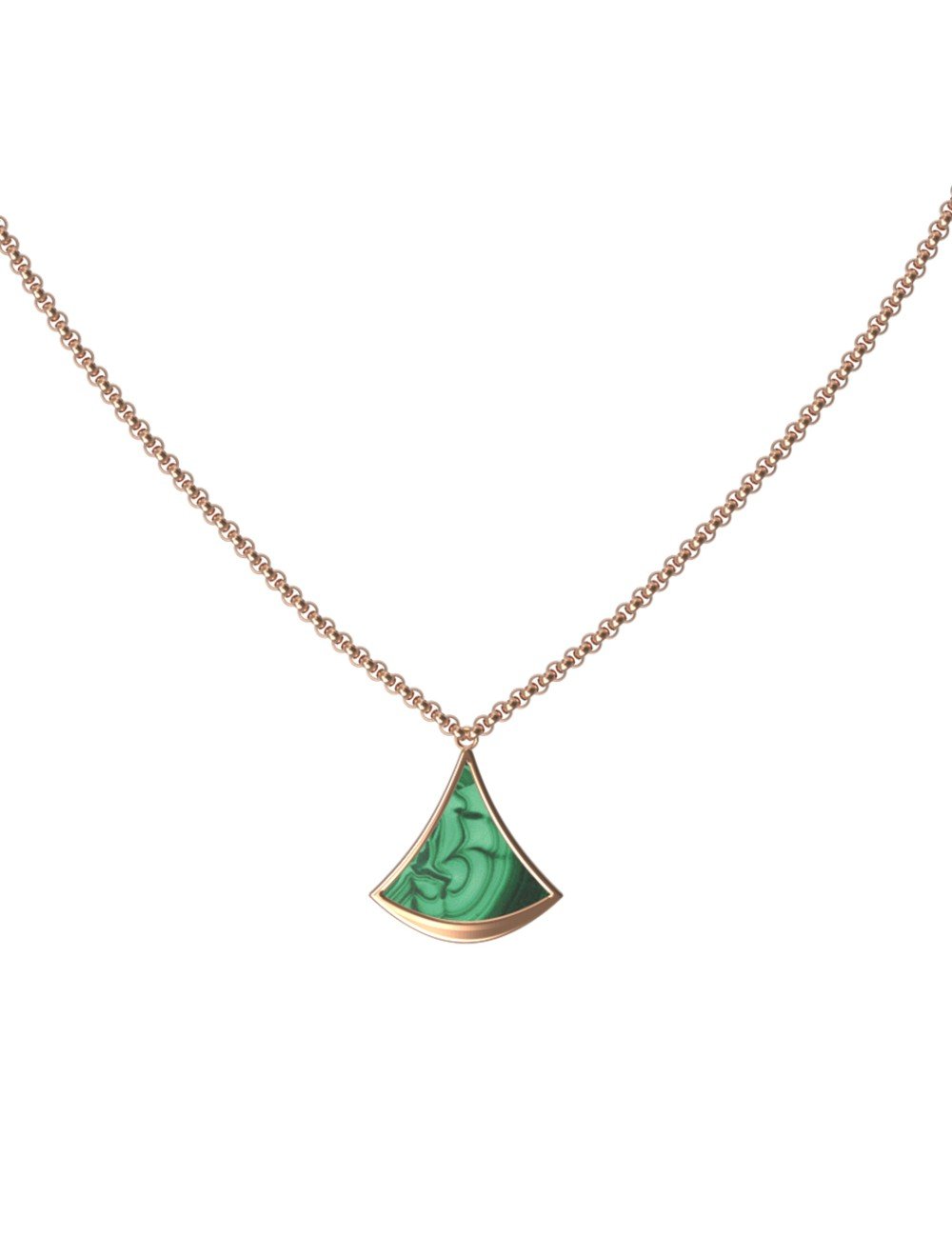 Колье из золота c малахитом