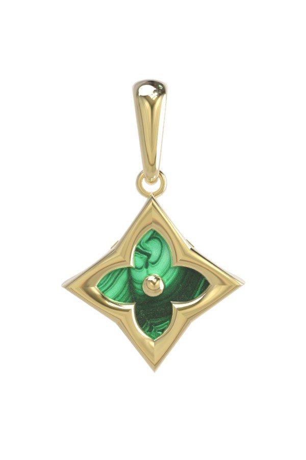 Подвеска из лимонного золота c малахитом