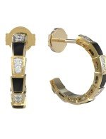 Серьги из лимонного золота c бриллиантами и ониксом