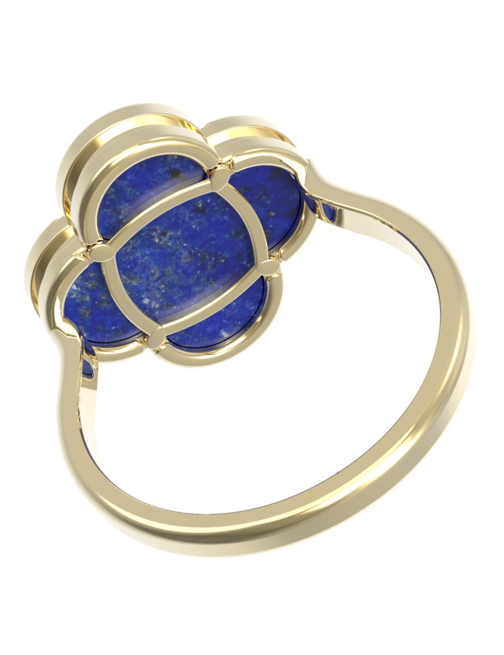 Кольцо из лимонного золота c лазуритом