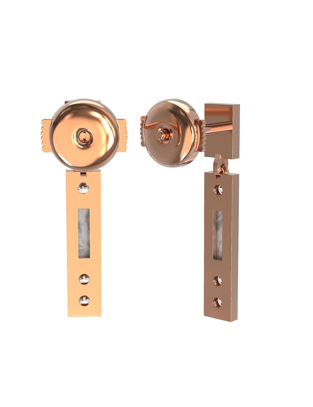 Серьги из золота c бриллиантами и перламутром