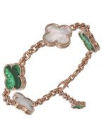 Браслет из золота c малахитом и перламутром