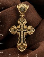 Крест из лимонного золота c эбеновым деревом