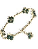 Браслет из лимонного золота c бриллиантами и малахитом