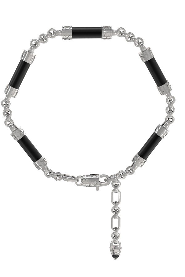 Браслет из белого золота c ониксом