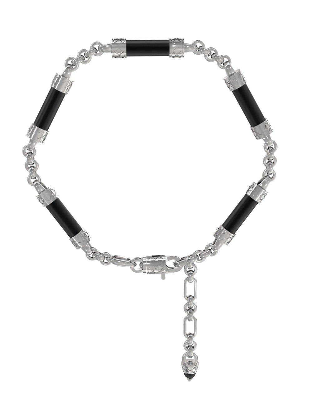 Браслет из белого золота c ониксом