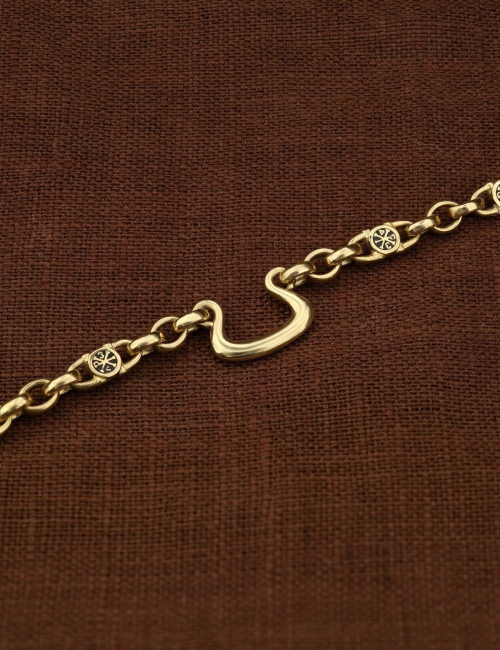 Цепь из лимонного золота c эмалью