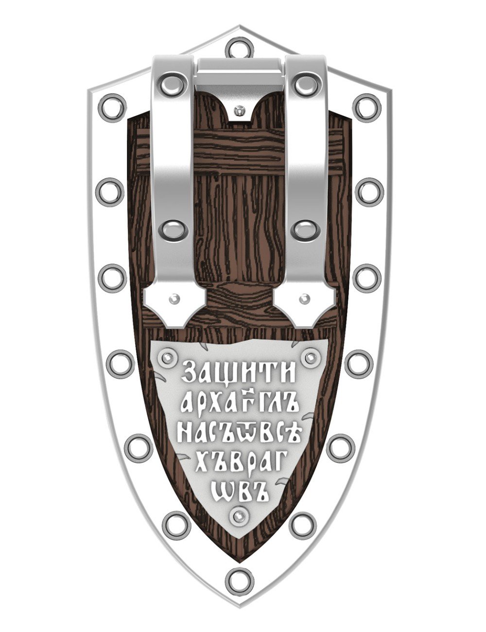 Образок из белого золота c эбеновым деревом