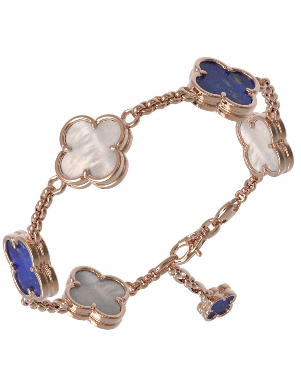 Браслет из золота c лазуритом и перламутром