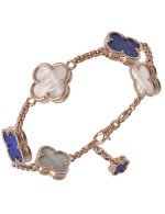 Браслет из золота c лазуритом и перламутром