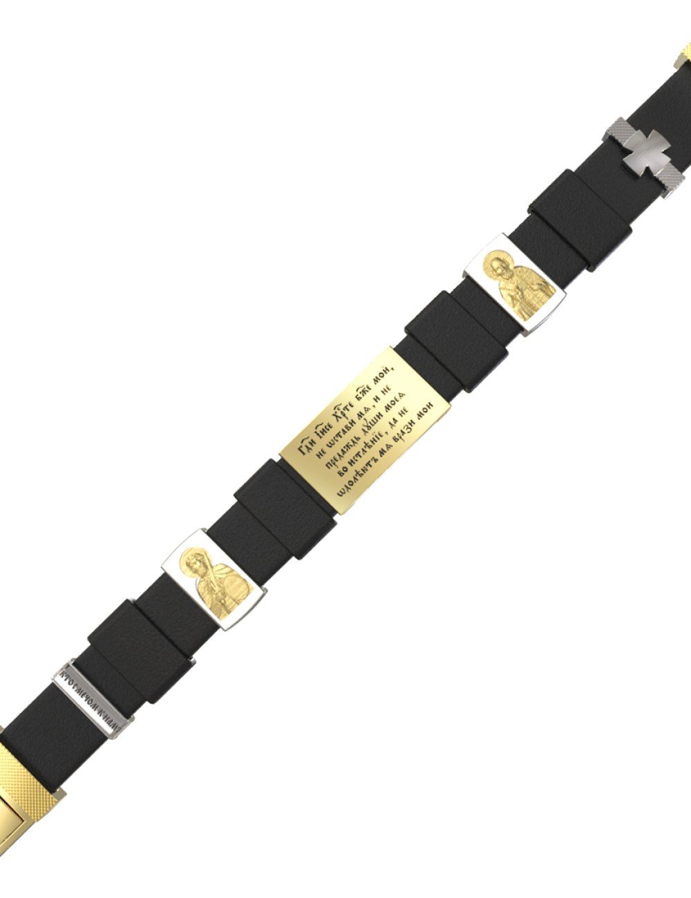 Браслет из лимонного золота c кожаным шнурком