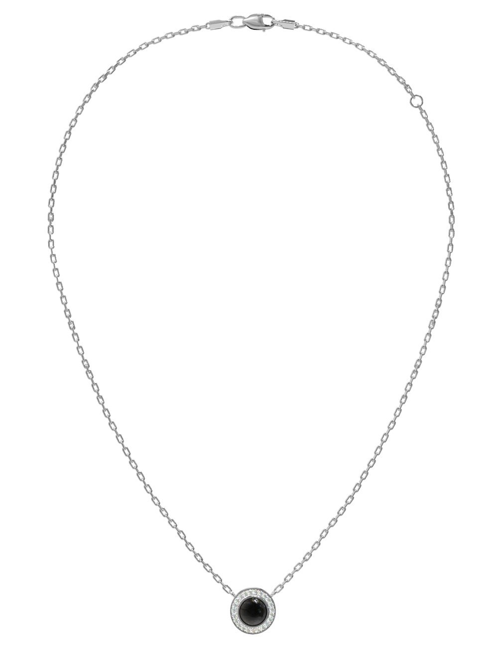 Колье из белого золота c бриллиантами и ониксом