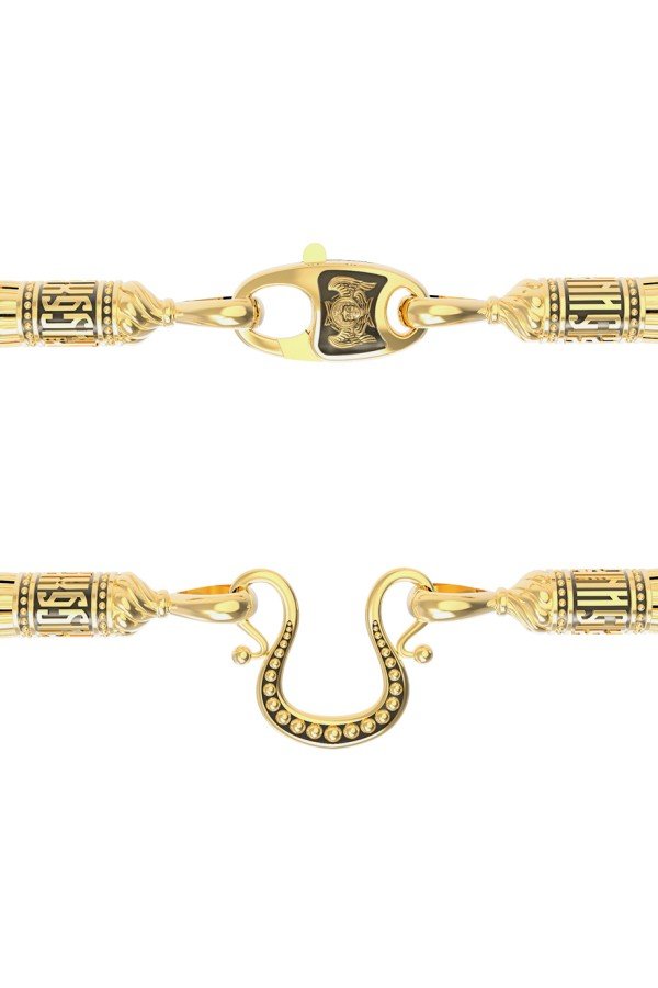 Гайтан из лимонного золота c кожаным шнурком