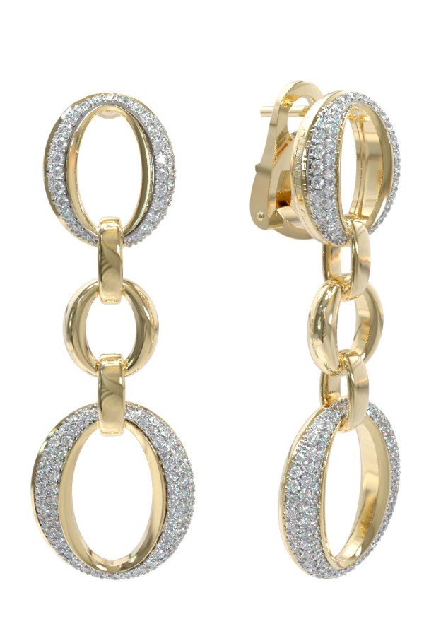 Серьги из лимонного золота c бриллиантами