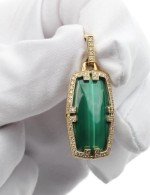 Подвеска из лимонного золота c бриллиантами, рубином и малахитом