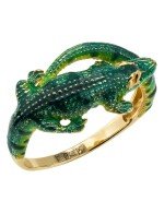 Кольцо из лимонного золота c эмалью