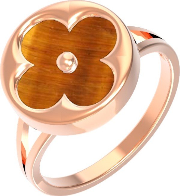 Кольцо из золота c тигровым глазом