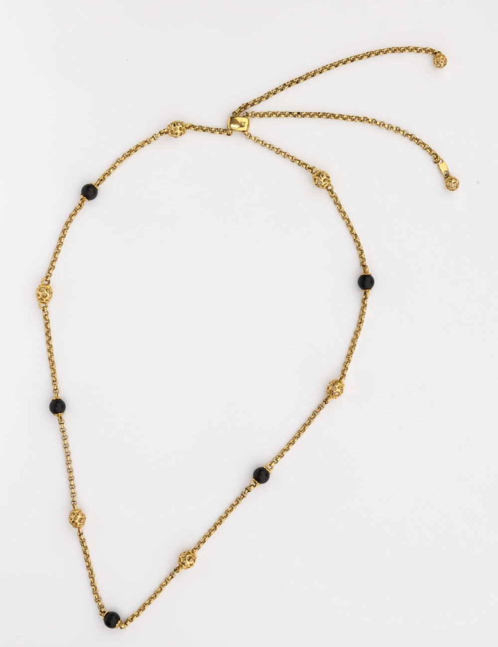 Колье из лимонного золота c ониксом