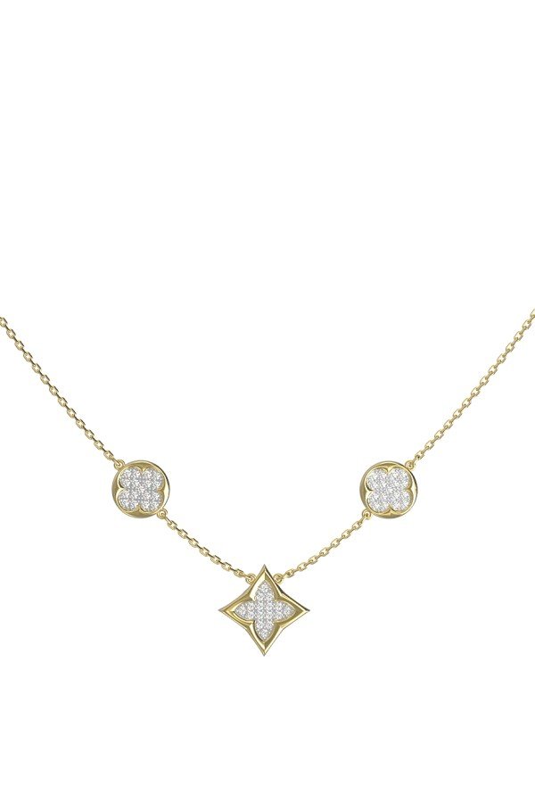 Колье из лимонного золота c бриллиантами