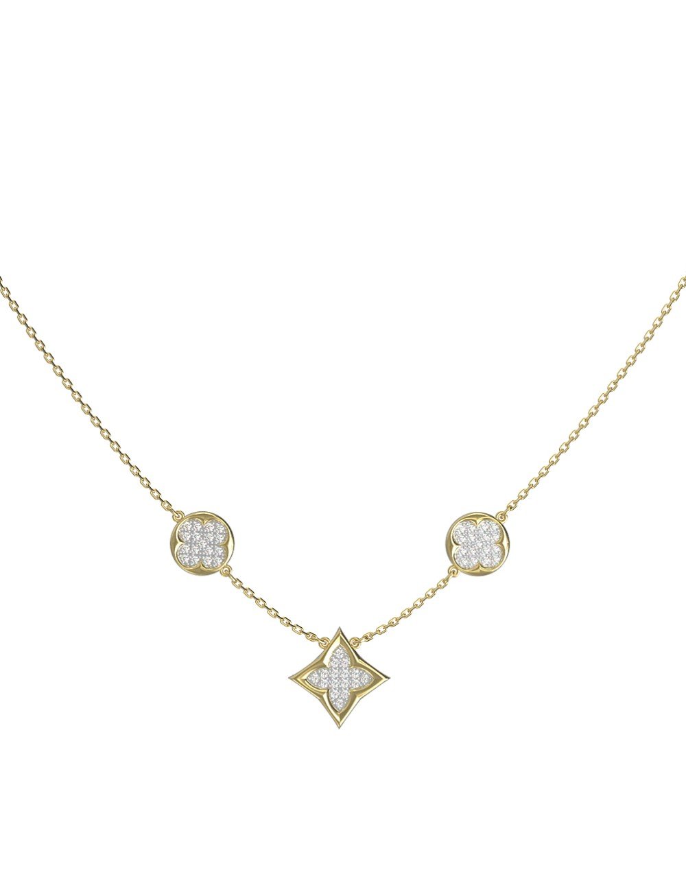 Колье из лимонного золота c бриллиантами