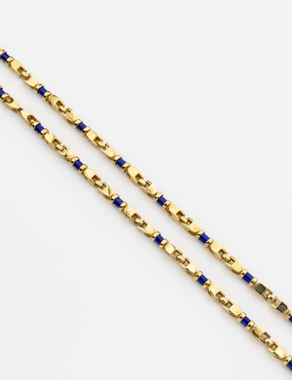 Цепь из лимонного золота c лазуритом