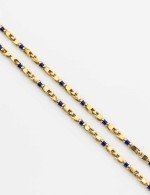 Цепь из лимонного золота c лазуритом