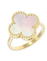 Кольцо из лимонного золота c перламутром