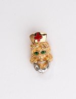 Подвеска из золота c эмалью, бриллиантами и рубином