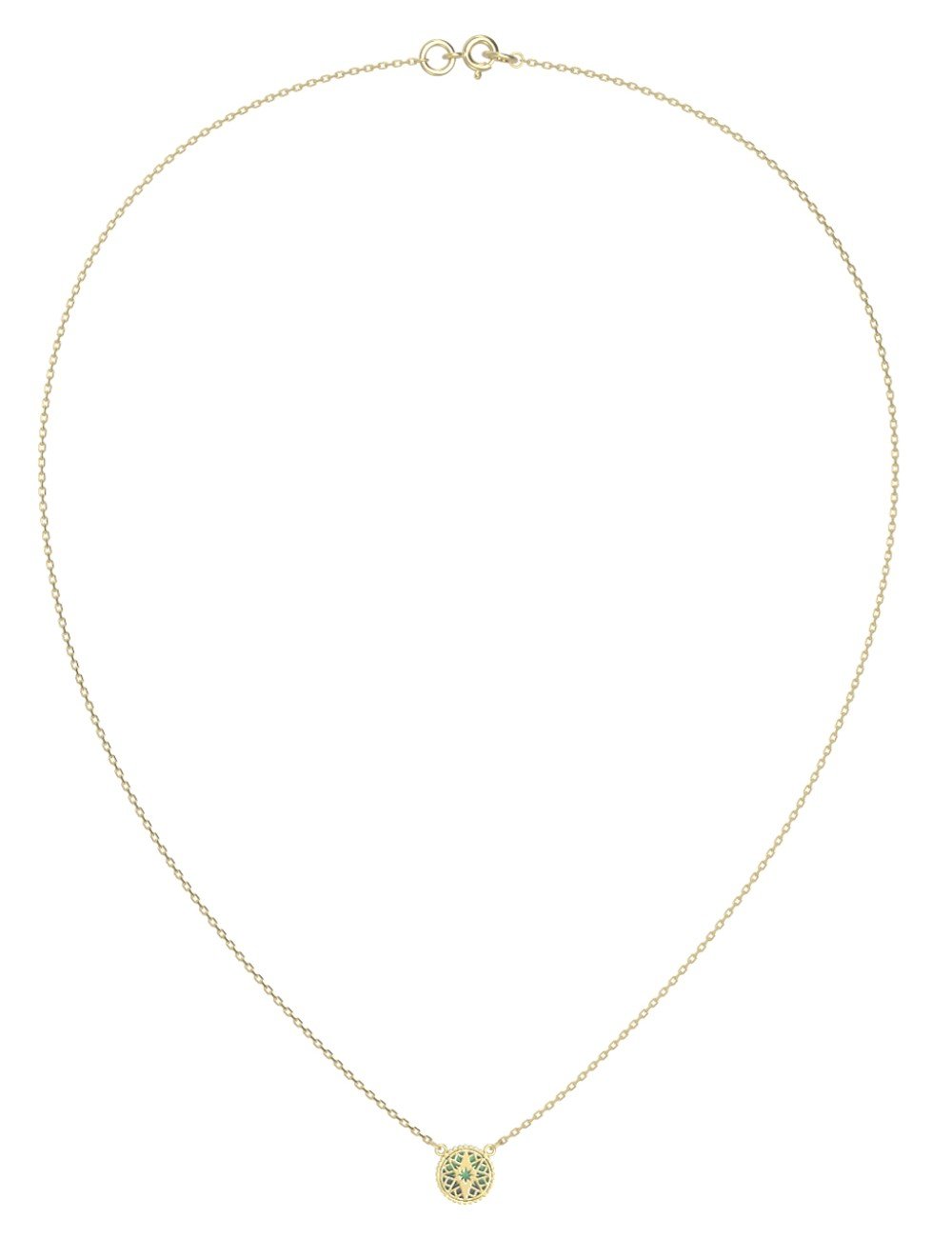 Колье из лимонного золота c бриллиантами и малахитом