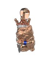 Подвеска из золота c эмалью, бриллиантами и рубином