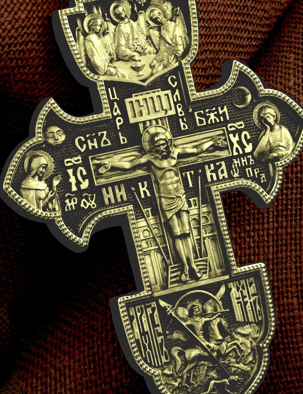 Крест из лимонного золота