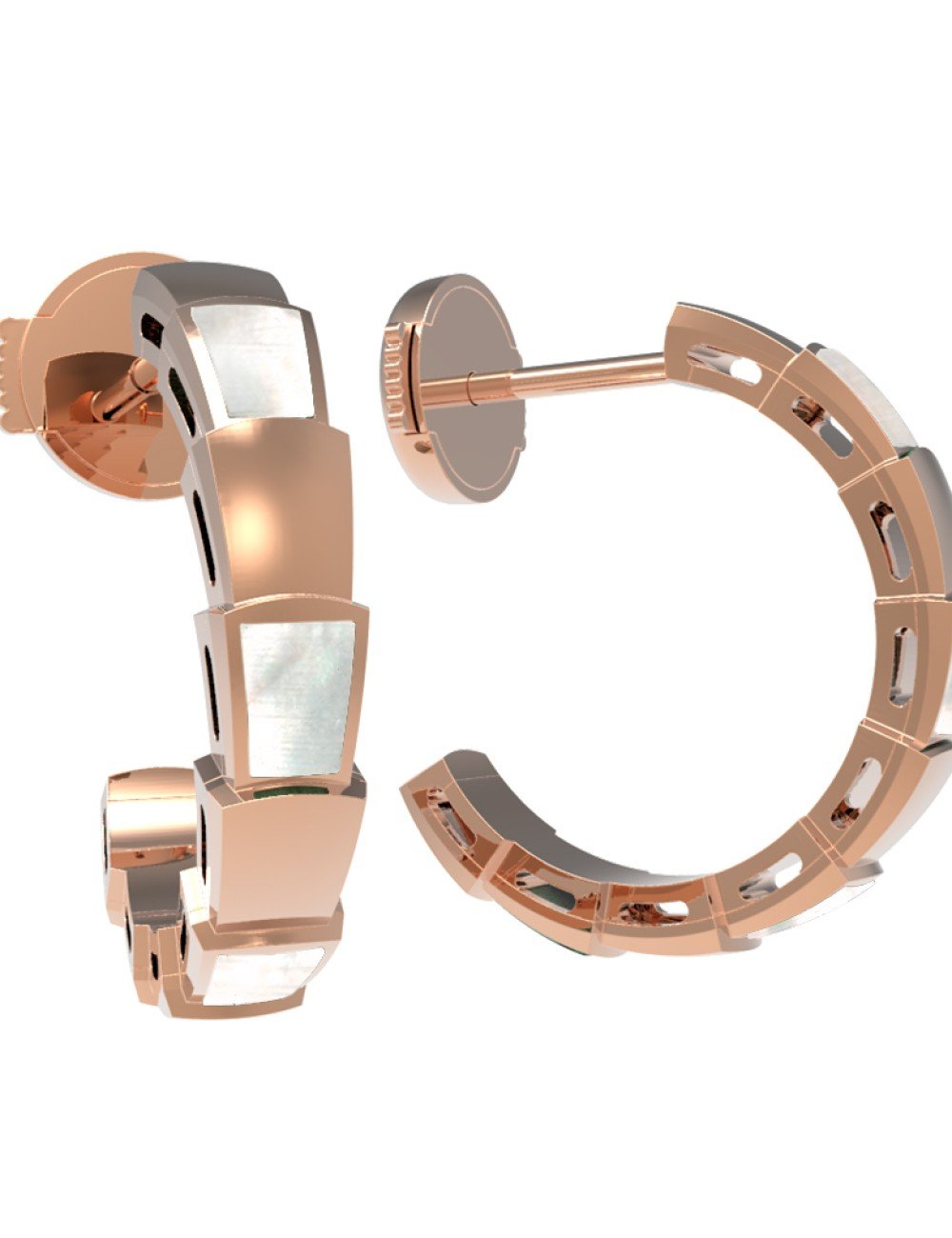 Серьги из золота c перламутром