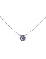 Колье из белого золота c бриллиантами и лазуритом