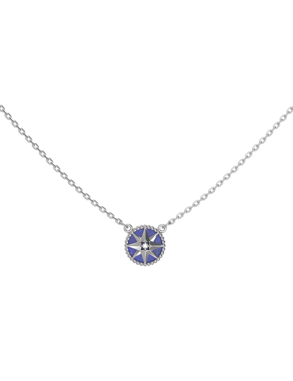 Колье из белого золота c бриллиантами и лазуритом