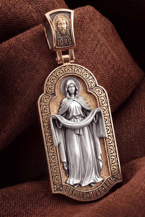 Образок из золота c эмалью